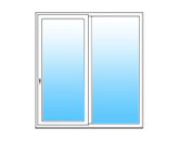 Posuvné dveře s bočním dílem (posuvné vpravo)