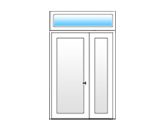 Dvoudílné vchodové dveře s nadsvětlíkem (levé)