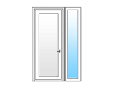Jednodílné vchodové dveře s bočním dílem (levé)