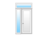 Jednodílné vchodové dveře s bočním dílem a nadsvětlíkem (pravé)